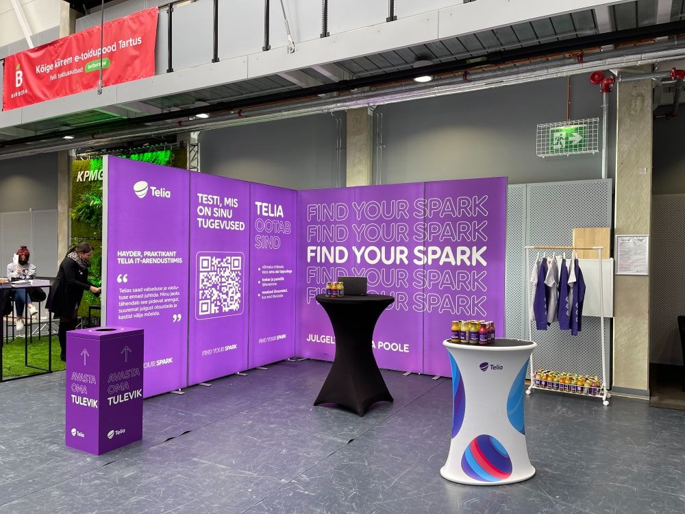 telia's booth at the careers fair