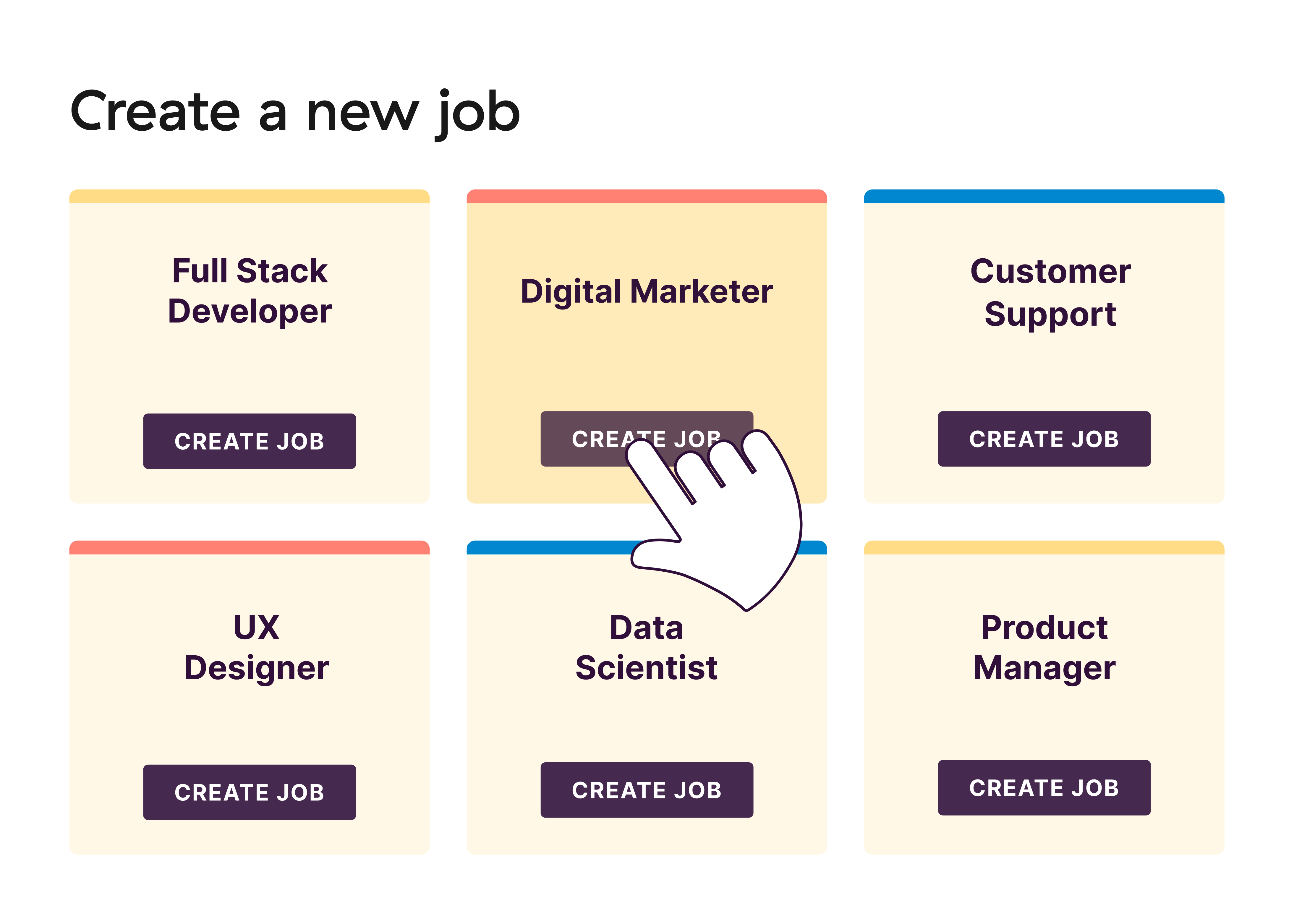 Create a job with Toggl Hire's ready-made job templates 
