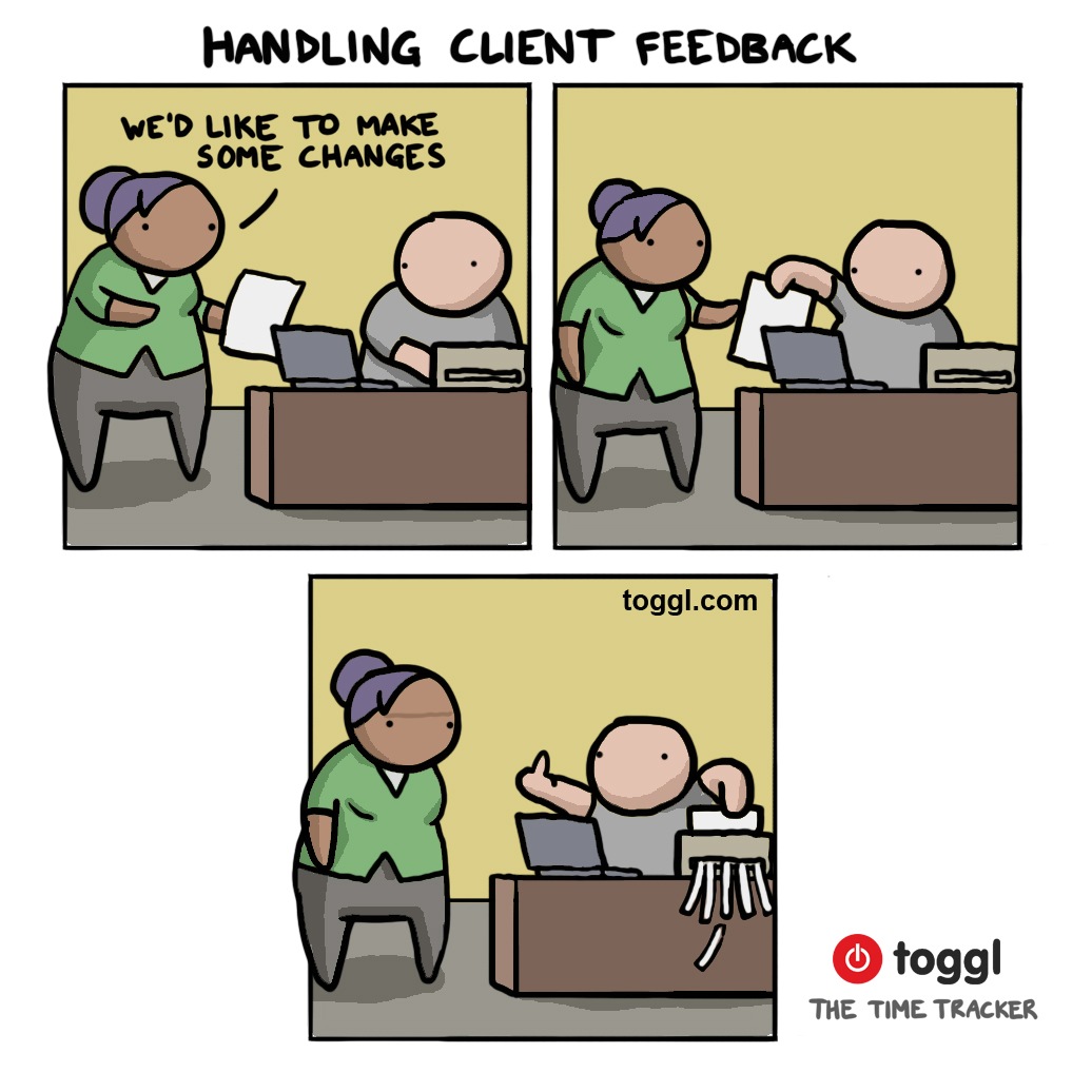 Handling Client Feedback Comic