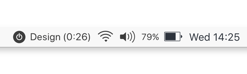 Time tracker in Mac menu bar