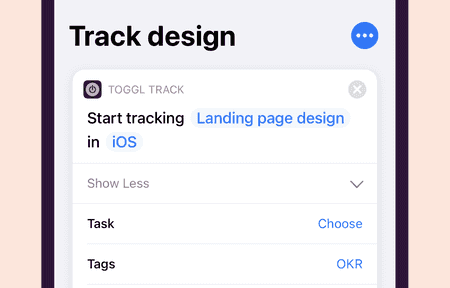 Toggl Track Siri Shortcuts