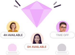 A diamond icon with clear capacity for employees