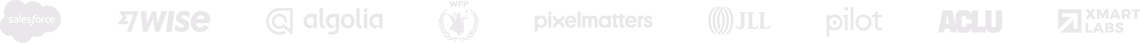 Companies that use Toggl Track: Salesforce, Wise, GE, Algolia, World Food Programme, Pixelmatters, JLL, pilot.com, ACLU, XmartLabs