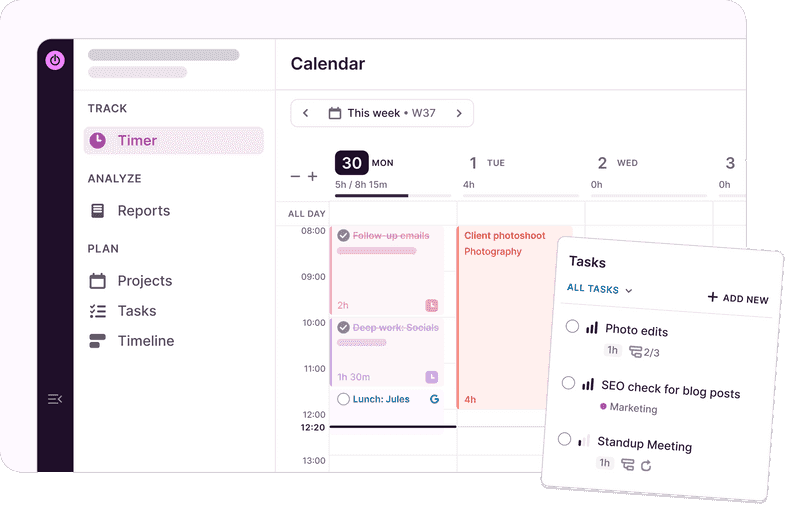 Board, Calendar, and Timeline views in Toggl 2.0