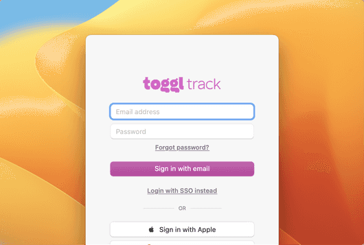 Time tracking goals features in Toggl Track app