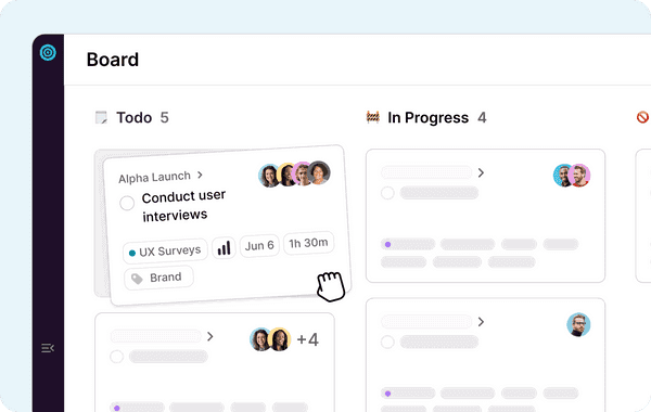 Kanban board in Toggl Focus