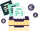 Illustration of humans in task cards rearranging items