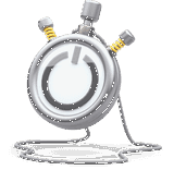 3D illustration of stopwatch with a Toggl Track icon