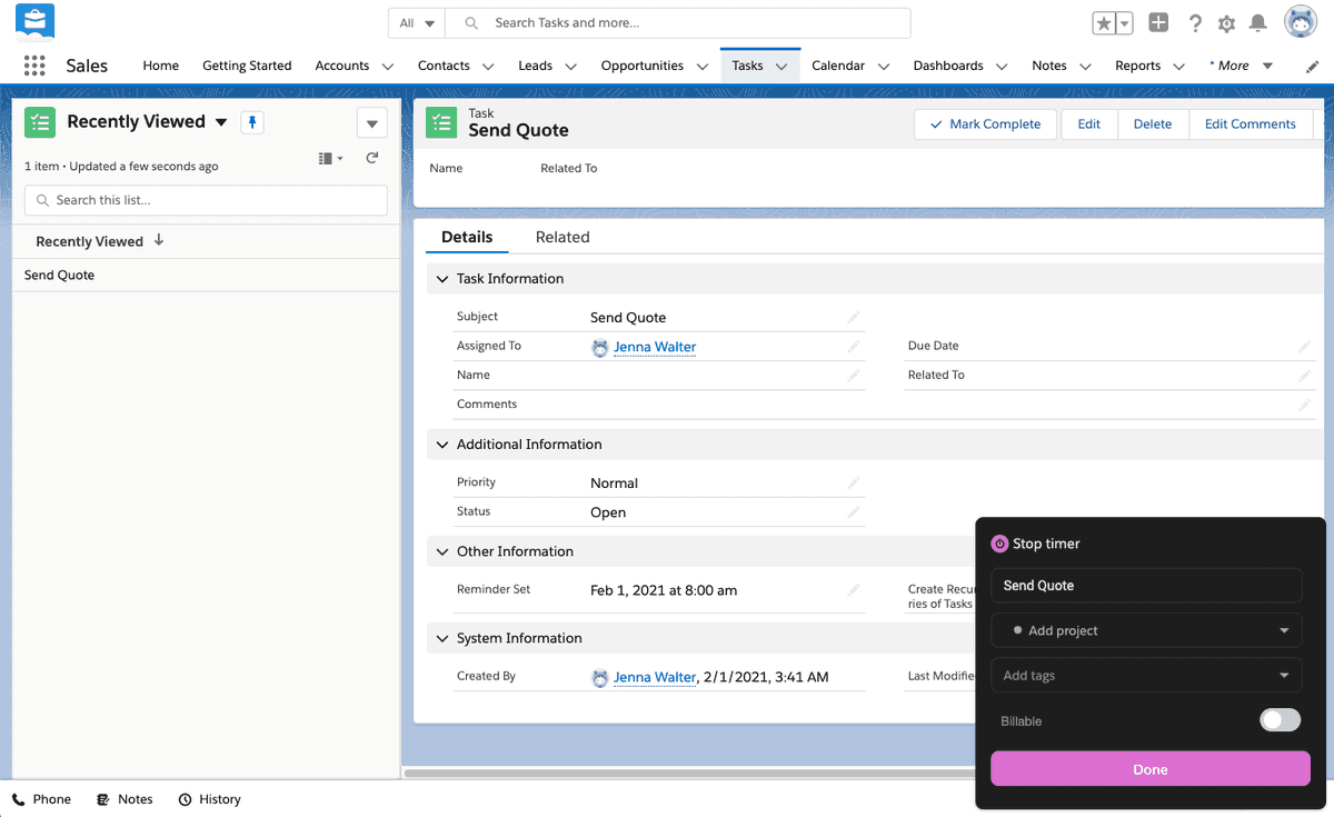 Salesforce Time Tracking | Toggl Track