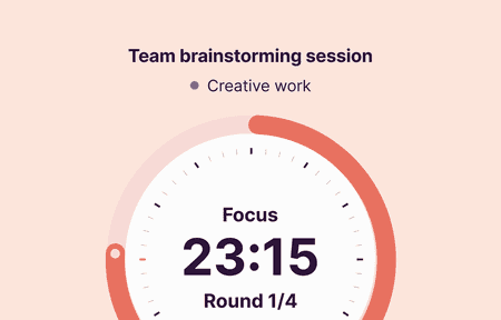 Pomodoro feature in Toggl Track mobile app