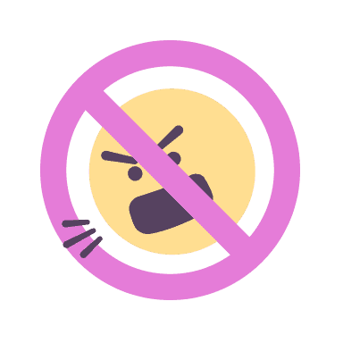 Icon of someone not allowed to shout or nag