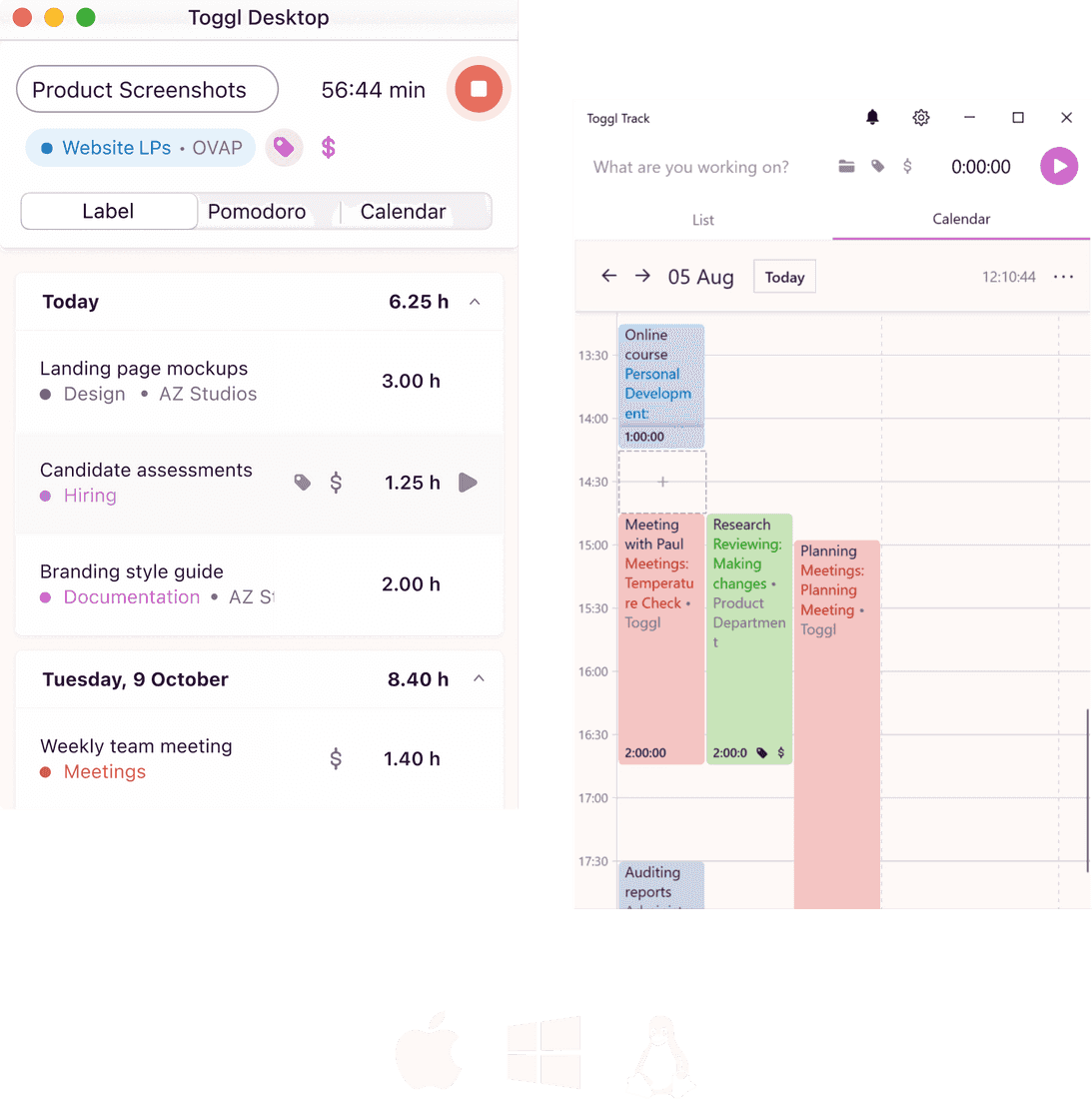 Toggl Track desktop app for Mac and Windows