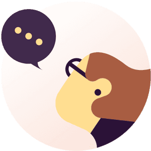 Woman with a speech bubble