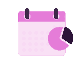 Calendar icon with pie chart