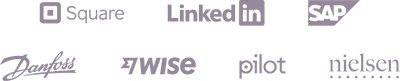 Companies that use Toggl Track: Amazon, Square, LinkedIn, SAP, Danfoss, Wise, pilot.com, nielsen