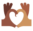Illustration of two hands making a heart
