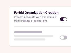 Blocking users from creating Organizations feature image