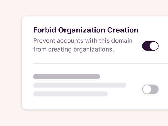 Blocking users from creating Organizations