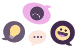 Illustration of speech bubbles with feedback