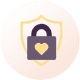 Icon of a padlock with a heart keyhole