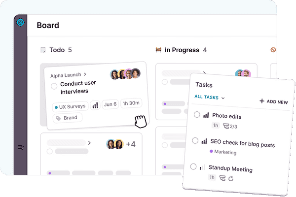 Toggl Focus Kanban board with task