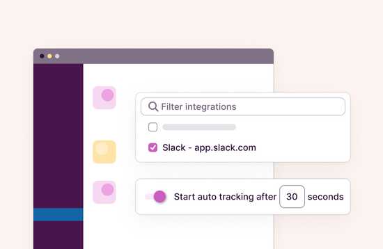 Screenshots of the Favorites and Goals features in Toggl Track