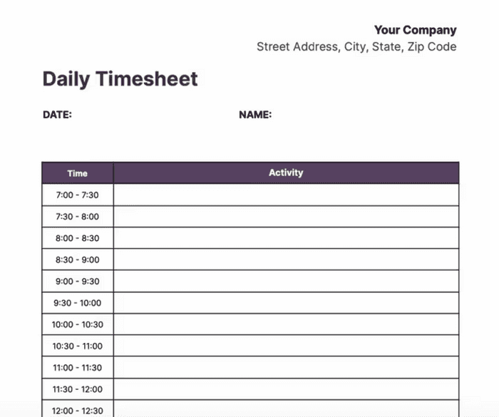 FREE Timesheet Templates | Excel, Sheets, Word, PDF | Toggl Track