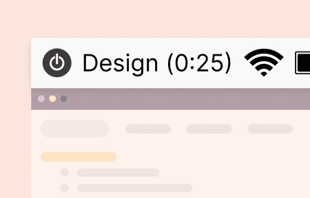 Toggl Track desktop app shows the time in the menu bar
