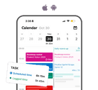 Screenshot of Toggl 2.0 mobile app showing Calendar view