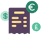 Illustration of a receipt with currency bubbles