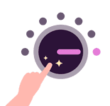 Illustration of a human touching a dial