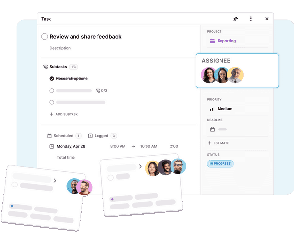 Assign tasks to multiple team members for better collaboration in Toggl Focus
