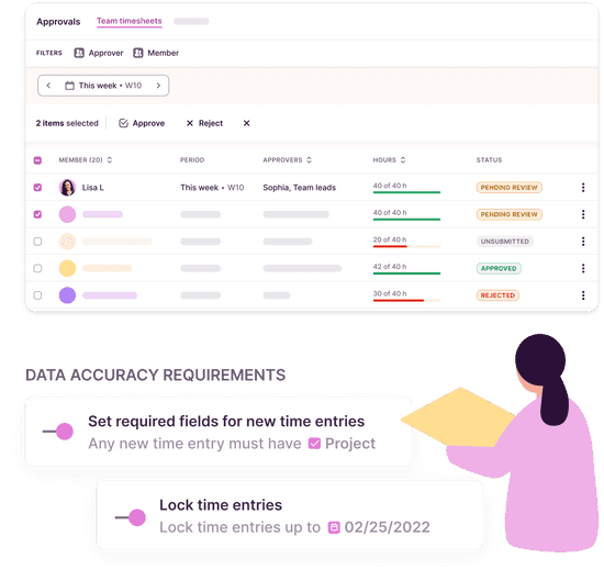 Timesheets with compliance rules
