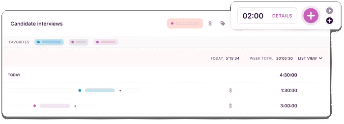 Screenshot of duration-only mode in Toggl Track