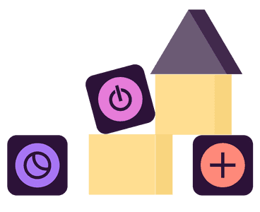 Playground blocks, where three of them are the Toggl tools: Toggl Track, Plan and Hire