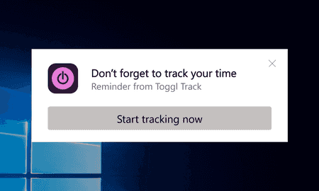 Time tracking reminders with Toggl Track
