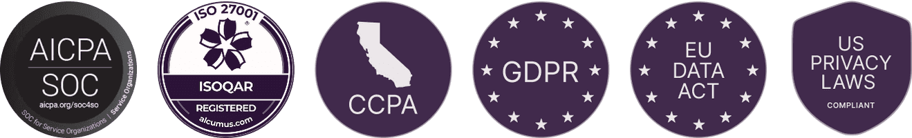 GDPR, ISO 27001, SOC 2 Type 1, and CCPA compliant