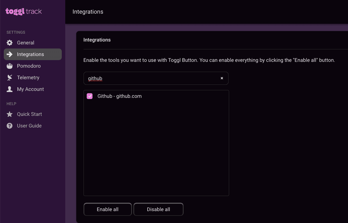 GitHub Time Tracking | Toggl Track
