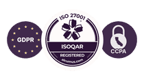 ISO-certified, GDPR, CCPA badges