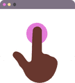 Illustration of a hand clicking on a button