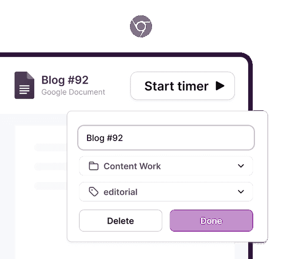 Screenshot of Toggl 2.0 browser extension