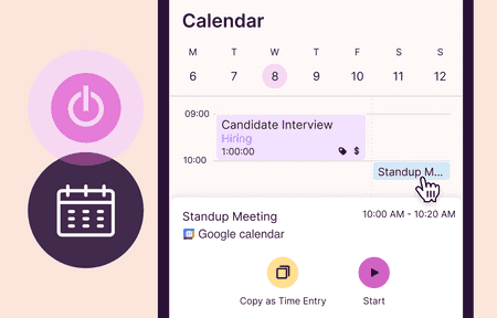 Toggl Track mobile app integrates with calendars