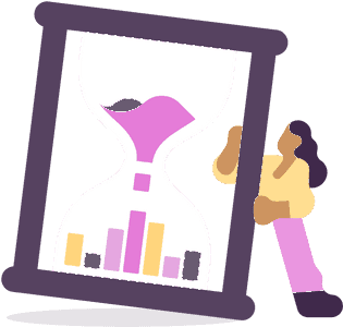 Woman carrying an hourglass