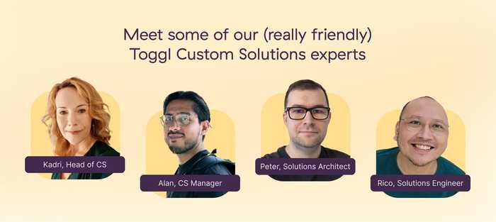 Some team members of the Toggl Custom Solutions team