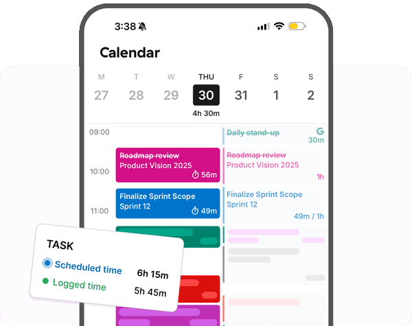 Toggl 2.0 mobile app with logging and scheduling feature