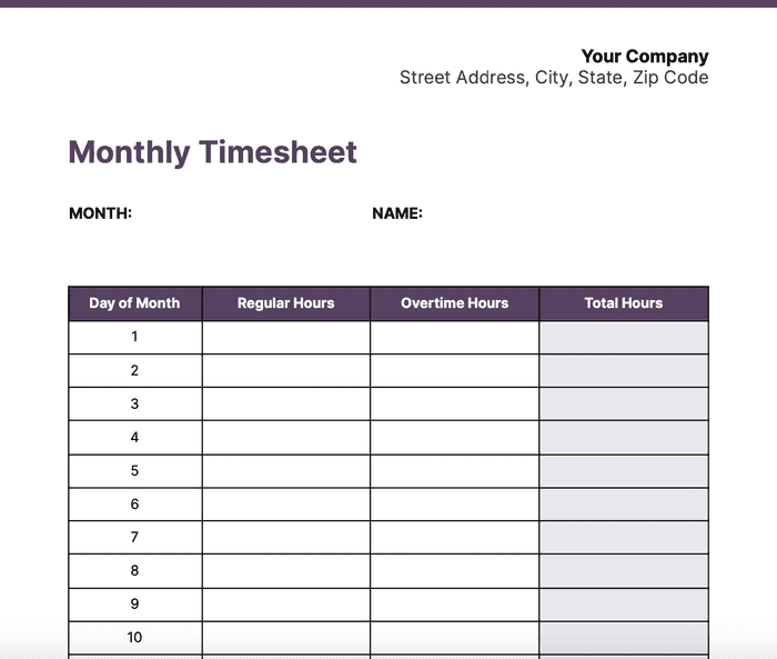 Free Google Sheets Timesheet Templates