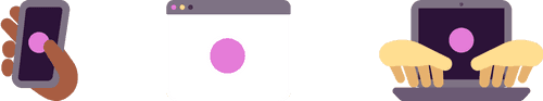 Icons of mobile app, desktop app and web app