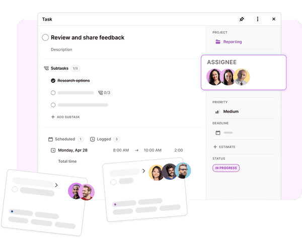 Assign tasks to multiple team members for better collaboration in Toggl 2.0