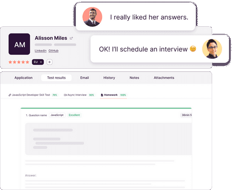 Screenshot of Toggl Hire's candidate profile in-app