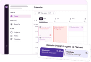 Split view — planned time vs. actual